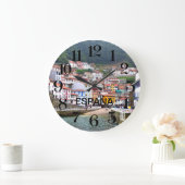 reloj de pared de Cudillero en Asturias, España ラージ壁時計 (ホーム)
