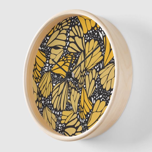 Reloj de pared estampado mariposa monarca 壁時計 (傾斜)