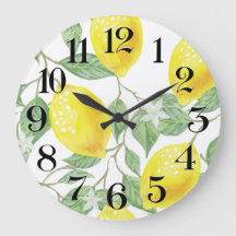 reloj de pared limones a la acuarela