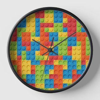 reloj de pared motivo bloques de colores 壁時計