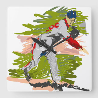 Reloj de Pared Pitcher Lanzando la Pelota スクエア壁時計