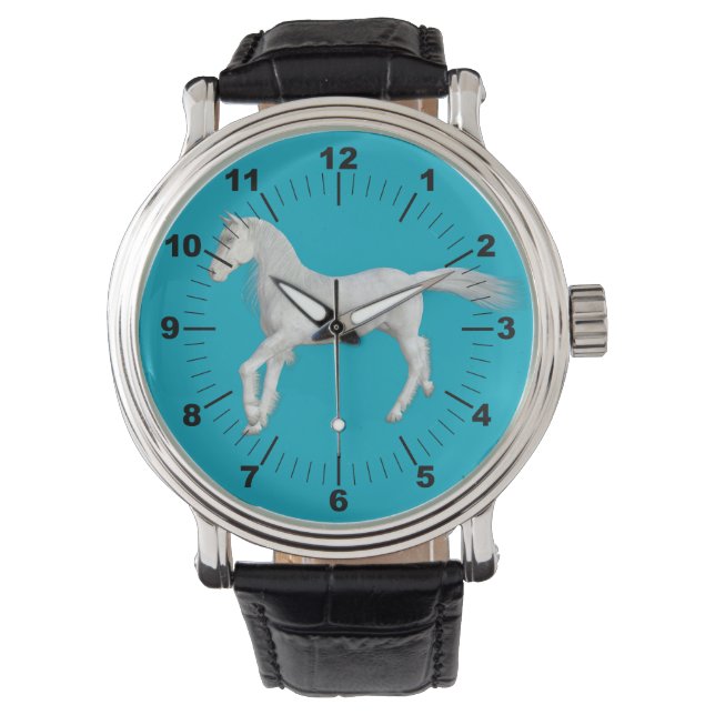 Reloj De Pulsera Enérgico Caballo Blanco 腕時計 (正面)