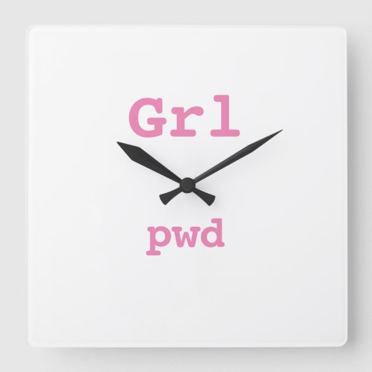 Reloj Grl pwd スクエア壁時計 (正面)