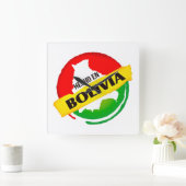 Reloj hecho en Bolivia スクエア壁時計 (ホーム)
