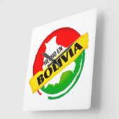 Reloj hecho en Bolivia スクエア壁時計 (傾斜)