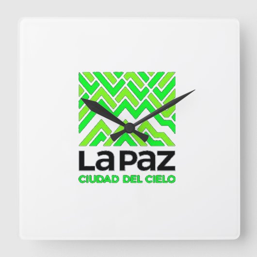 Reloj La Paz ciudad del cielo スクエア壁時計 (正面)
