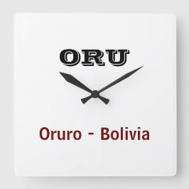 Reloj Oruro – ボリビア スクエア壁時計