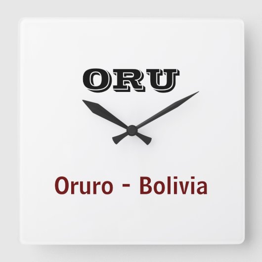 Reloj Oruro – ボリビア スクエア壁時計 (正面)