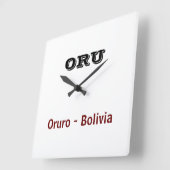 Reloj Oruro – ボリビア スクエア壁時計 (傾斜)