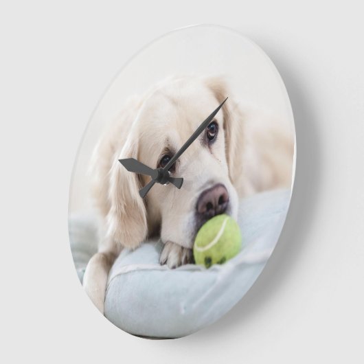 Reloj perro tenista ラージ壁時計 (傾斜)