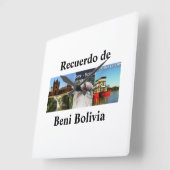 Reloj recuerdo de Beni Bolivia スクエア壁時計 (傾斜)