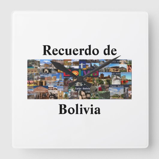 Reloj  recuerdo de Bolivia スクエア壁時計 (正面)
