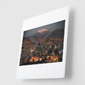 Reloj recuerdo de La Paz Bolivia スクエア壁時計 (傾斜)