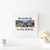 Reloj  recuerdo de La Paz Bolivia スクエア壁時計 (ホーム)