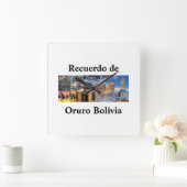 Reloj recuerdo de oruro Bolivia スクエア壁時計 (ホーム)