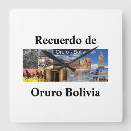 Reloj recuerdo de oruro Bolivia スクエア壁時計