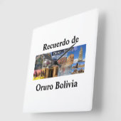 Reloj recuerdo de oruro Bolivia スクエア壁時計 (傾斜)