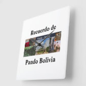 Reloj recuerdo de Pando Bolivia スクエア壁時計 (傾斜)
