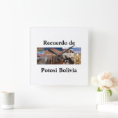 Reloj recuerdo de Potosi Bolivia スクエア壁時計 (ホーム)