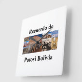 Reloj recuerdo de Potosi Bolivia スクエア壁時計 (傾斜)