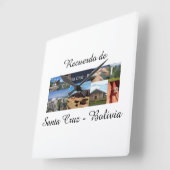 Reloj recuerdo de Santa Cruz Bolivia スクエア壁時計 (傾斜)