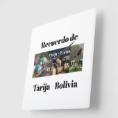 Reloj Recuerdo de Tarija Bolivia スクエア壁時計 (傾斜)