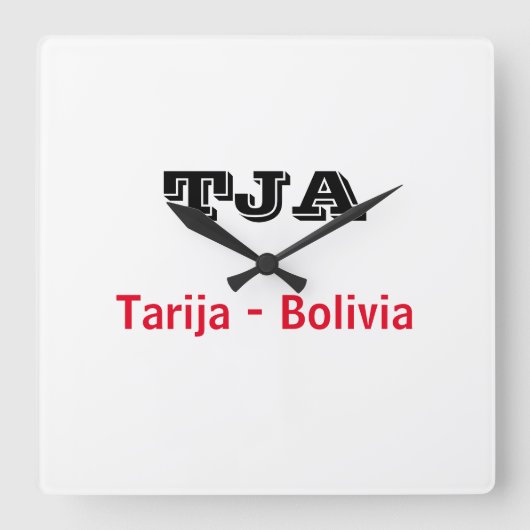 Reloj Tarija Bolivia スクエア壁時計 (正面)