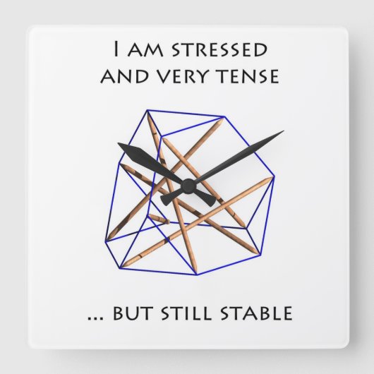 Reloj Tensegridad スクエア壁時計 (正面)