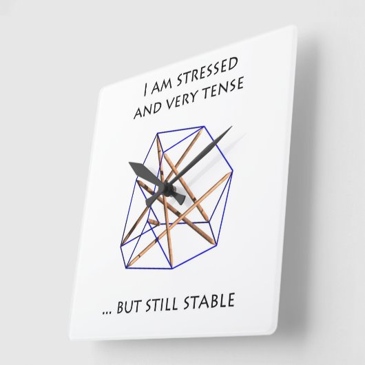 Reloj Tensegridad スクエア壁時計 (傾斜)