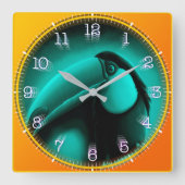 Reloj Time and illustrated art on your wall. スクエア壁時計 (正面)