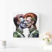 Relojes de pared, Hombres Parejas スクエア壁時計 (ホーム)