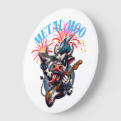   Relojes  Metal Moo-d – Rockin' Cow with a Guitar ラージ壁時計 (傾斜)