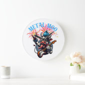   Relojes  Metal Moo-d – Rockin' Cow with a Guitar ラージ壁時計 (ホーム)