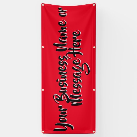 "Remarkable Red" Banner with Text 横断幕 (縦)