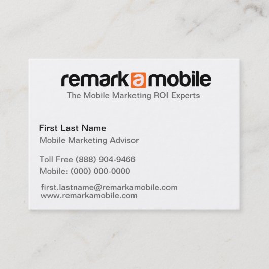 RemarkaMobileのオレンジ名刺 名刺 (正面)
