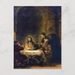 RembrandtによるEmmausのChristus ポストカード