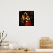 Rembrandt "The Jewish Bride" & Famous Quote Poster ポスター (キッチン)