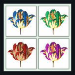 Rembrandt Tulip Pop Art Poster Print ポスター<br><div class="desc">A lovely and colorful pop-art rendering of a glorious Rembrandt tulip in 4 colors.</div>