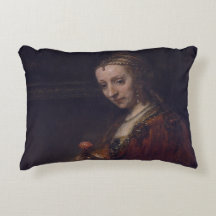 Rembrandt Van Rijn著ピンクのカーネーションを持つ女性