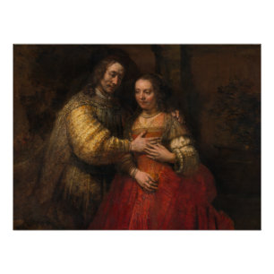 Rembrandt Van Rijn著ユダヤ人の花嫁 ポスター