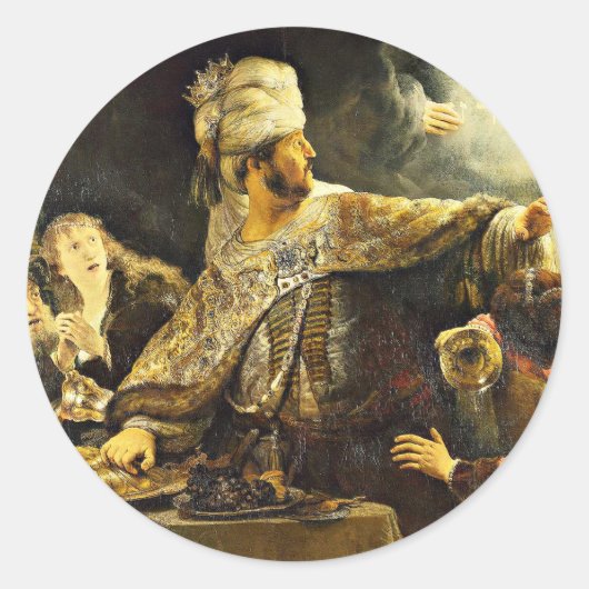 Rembrandt's painting, Belshazzar's Feast, ラウンドシール (正面)