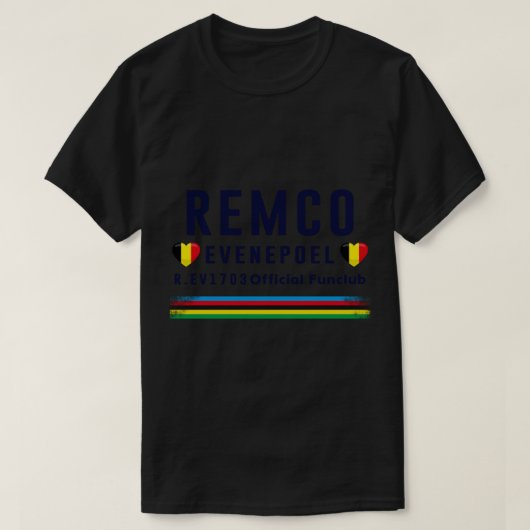 Remco Evenepoel R.EV 1703オフィシャルファンクラブベルギー Tシャツ (デザイン正面)