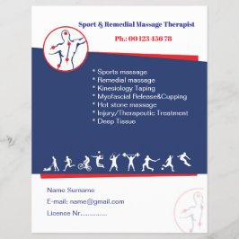 Remedial massage flyer template チラシ