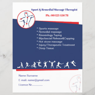 Remedial massage flyer template チラシ