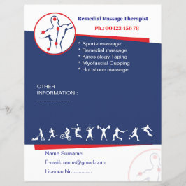 Remedial massage flyer template チラシ