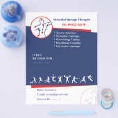 Remedial massage flyer template チラシ (シングル)