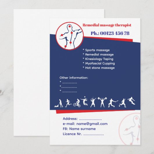 Remedial massage Flyer Template 招待状 (正面/裏面)