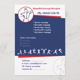 Remedial massage Flyer Template 招待状
