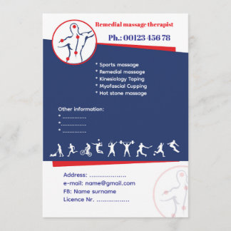 Remedial massage Flyer Template 招待状