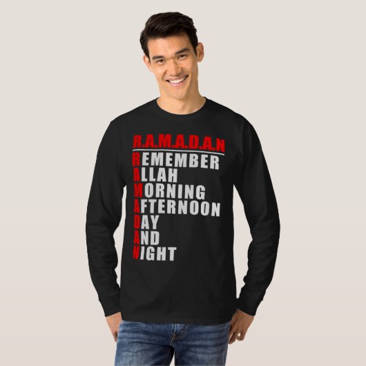 Remember Allah Ramadan Kareem Ramadan Mubarak Mo Tシャツ (正面フル)
